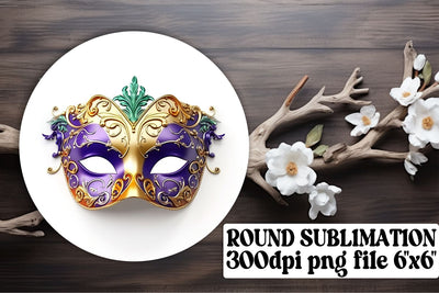 Complete Circle Sublimation Kit - Mardi Gras Elements Sublimation afrosvg 