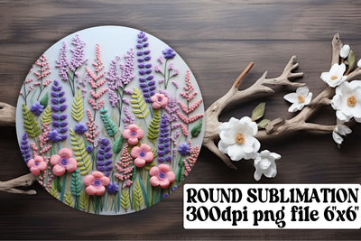 Complete Embroidered Flower Sublimation Kit - Circle, Keychain, Car Coaster Sublimation afrosvg 