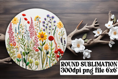 Complete Floral Circle Sublimation Collection - Sublimation, Keychain, Car Coaster Sublimation afrosvg 