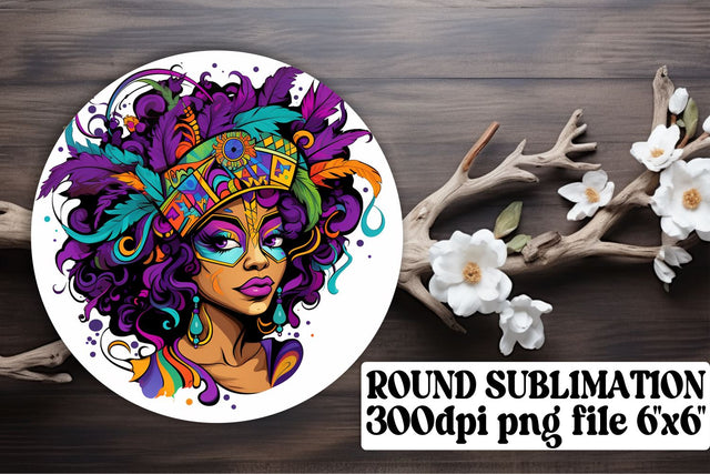 Complete Mardi Gras Sublimation Kit - Circle Elements Sublimation afrosvg 