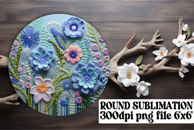 Complete Sublimation Collection - 3D Embroidered Flowers, Round Ornaments, Keychain, Car Coaster Sublimation afrosvg 