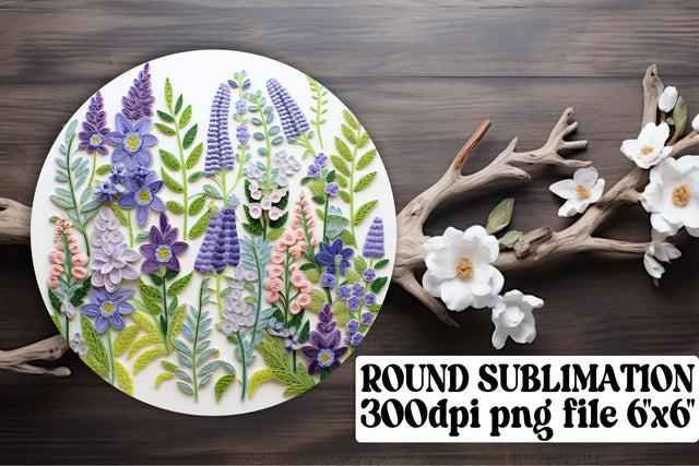 Complete Sublimation Set - 3D Embroidery Flowers, Round Ornaments, Circle, Keychain, Car Coaster Sublimation afrosvg 