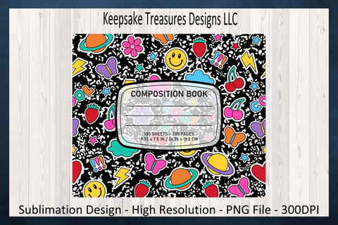 Composition Book, Back To School Mouse Pad and Coaster Set, Teacher Gifts, Sublimation Png, Instant Download Sublimation Keepsake Treasures Designs LLC. 
