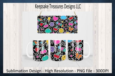 Composition Book Retro School 11oz Mug Warp and Matching Coasters, Teacher Gift, Sublimation Png Printable Sublimation Keepsake Treasures Designs LLC. 