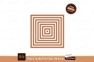 Concentric Square Pattern Copper Outline geometric Sublimation Designangry 
