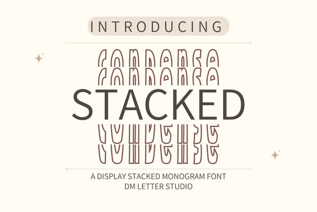 Condense Stacked Monogram Font Dm Letter Studio 