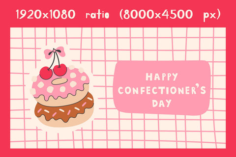 Confectioner's Day Banners Set Digital Pattern Rin Green 