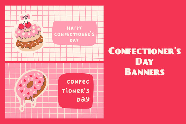 Confectioner's Day Banners Set Digital Pattern Rin Green 