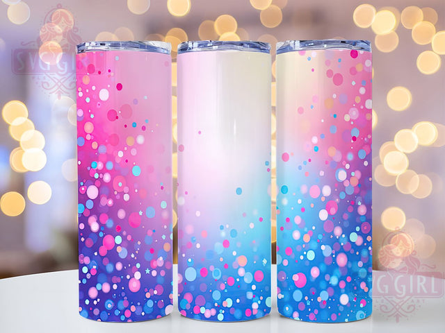 Confetti Rainbow 20oz Colorful Party Tumbler, 20oz Sublimation Wrap, Colorful Drinkware, Fun Tumblers, Seamless Pattern Design, Unique Rainbow Tumblers, Party Supplies Drinkware Sublimation SvggirlplusArt 
