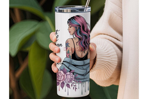 Confident Woman Floral 20oz Tumbler Wrap Sublimation DesignSVG 
