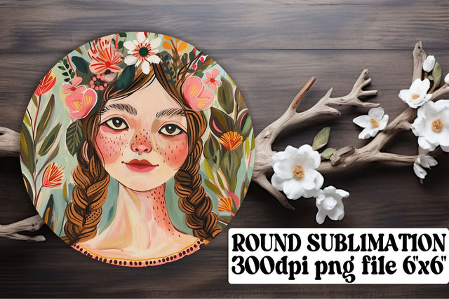 Confident Woman Portrait Ornament Design - Sublimation Keychain Sublimation afrosvg 