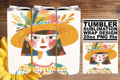 Confident Woman Portrait Tumbler Design - Sublimation 20oz Sublimation afrosvg 