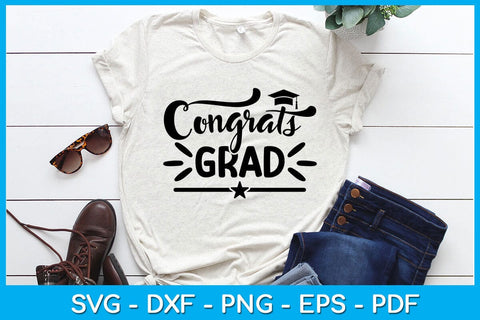 Congrats Grad Graduation SVG PNG PDF Cut File SVG Creativedesigntee 