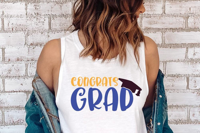 Congrats Grad SVG - Graduation Class Cut File PNG SVG Silhouette School Blog Design Shop 
