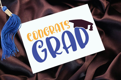 Congrats Grad SVG - Graduation Class Cut File PNG SVG Silhouette School Blog Design Shop 