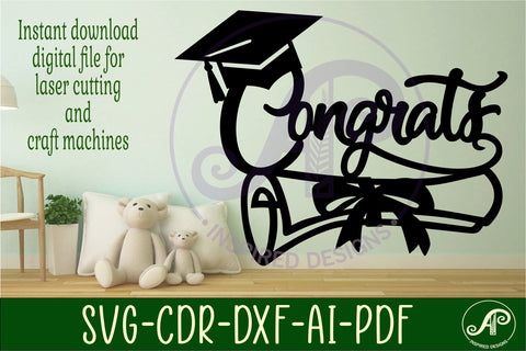 Congrats graduation sign svg laser cut file SVG APInspireddesigns 
