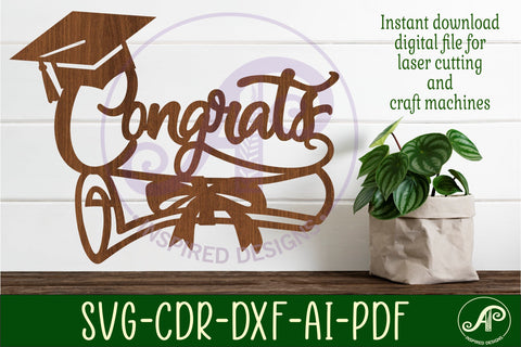 Congrats graduation sign svg laser cut file SVG APInspireddesigns 