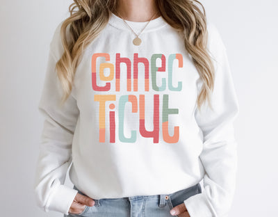Connecticut Retro Typography PNG | Vintage State Name Design | Sublimation Digital Download Sublimation Print Perfect Design Shop 