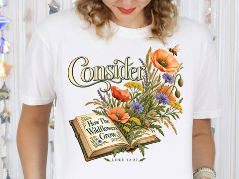 Consider The Wildflowers Luke 12:27 PNG SVG artprintfile 