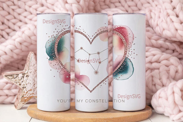 Constellation Heart 20oz Tumbler Design Sublimation DesignSVG 