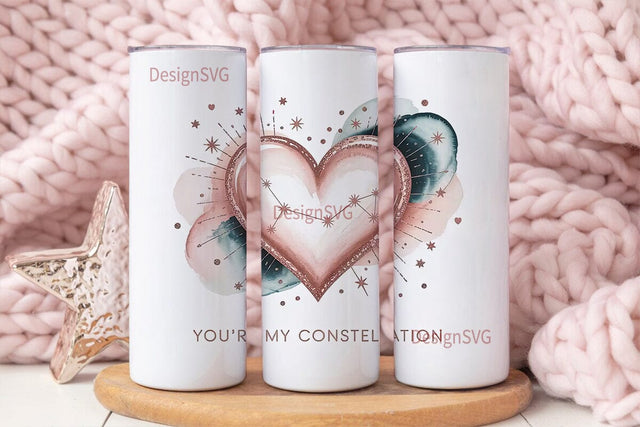 Constellation Heart 20oz Tumbler Design Sublimation DesignSVG 