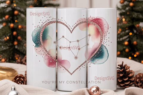 Constellation Heart 20oz Tumbler Design Sublimation DesignSVG 