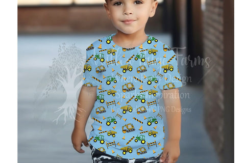 Construction Equipment Seamless Pattern, 12x12 Digital Paper, Hand Drawn Trucks, Scrapbooking Paper, Kids Birthday, Wallpaper Backgrounds Sublimation Willow Paige Farms 