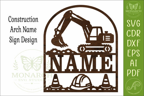 Construction Excavator Name Sign SVG SVG APInspireddesigns 