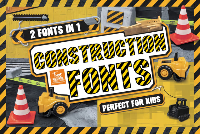 Construction Font SVG | Kids Alphabet | Under Construction Font TonisArtStudio 