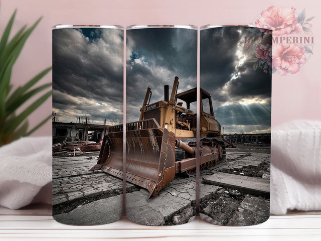 Construction Heavy Equipment Tumbler, Heavy Equipment Wrap, 20oz Sublimation Wrap, Backhoe Loader Cup, Mining Vehicle Design, Excavator Operator Tumbler, Industrial Machine Art Sublimation Li Zamperini 
