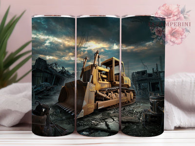 Construction Heavy Equipment Tumbler, Heavy Equipment Wrap, 20oz Sublimation Wrap, Backhoe Loader Cup, Mining Vehicle Design, Excavator Operator Tumbler, Industrial Machine Art Sublimation Li Zamperini 