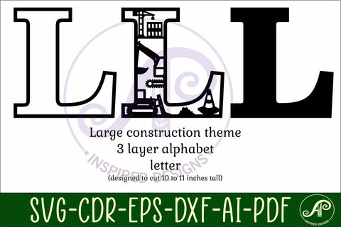 Construction Large L wall Letter 3 layer sign SVG APInspireddesigns 