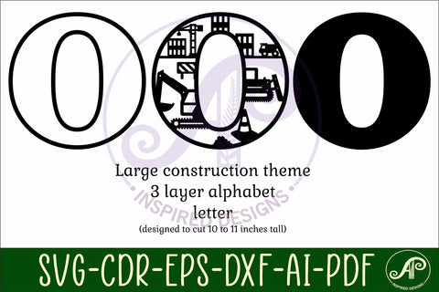 Construction Large O wall Letter 3 layer sign SVG APInspireddesigns 
