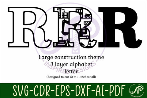 Construction Large R wall Letter 3 layer sign SVG APInspireddesigns 