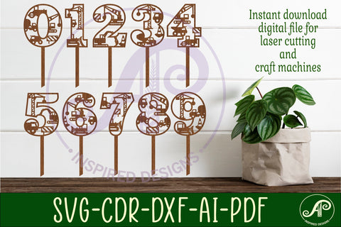 Construction number cake toppers SVG cut files SVG APInspireddesigns 