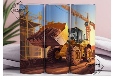 Construction Scene 20oz Tumbler Wrap Sublimation sassyprint 