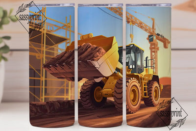Construction Scene 20oz Tumbler Wrap Sublimation sassyprint 