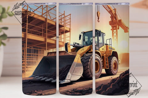 Construction Scene 20oz Tumbler Wrap Sublimation sassyprint 