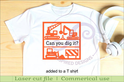 Construction scene name wall art sign or card SVG APInspireddesigns 