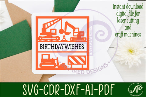 Construction scene name wall art sign or card SVG APInspireddesigns 