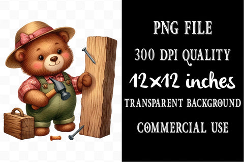 Construction Teddy Bear Bundle Sublimation SVGista 