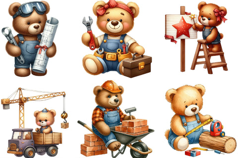 Construction Teddy Bear Bundle Sublimation SVGista 