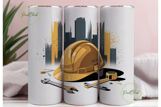 Construction Tools Tumbler Wrap Sublimation PixelChick 