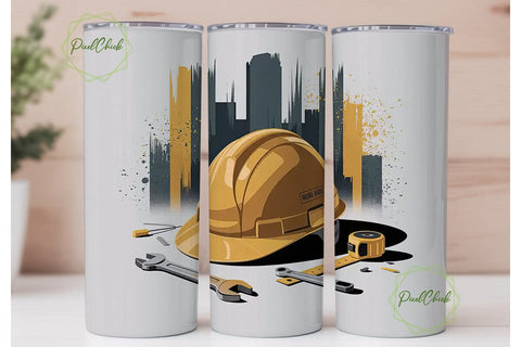 Construction Tools Tumbler Wrap Sublimation PixelChick 