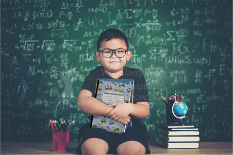 Construction Trucks Notebook Cover Printable Set – Blue & White Backgrounds – Front and Back Designs – 6.9" x 10" JPG for 7.5" x 9.75" Composition Notebook – 300 DPI Sublimation Willow Paige Farms 