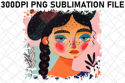 Contemporary Watercolor Lady PNG Design - Sublimation Sublimation afrosvg 