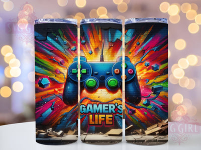 Controller Game 20oz Tumbler Wrap Sublimation Design, Straight Tapered Tumbler Wrap, Game Player Tumbler Png, Instant Digital Download Sublimation SvggirlplusArt 