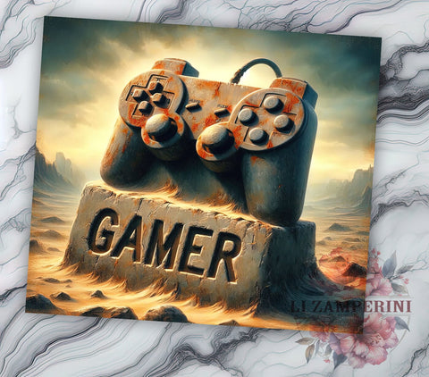 Controller Gamer 20oz Tumbler Wrap PNG, 3D Video Gaming Tumbler Png, Straight & Tapered Tumbler Wrap, Instant Digital Download Sublimation Li Zamperini 