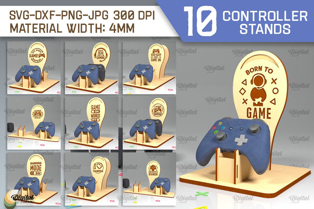 Controller Stands Laser Cut Bundle. Gaming Stands SVG SVG Evgenyia Guschina 