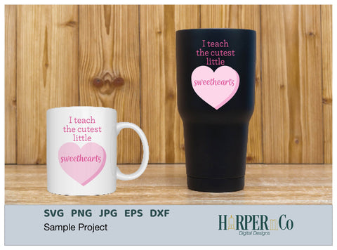 Conversation Heart Teacher SVG PNG Cut EPS File SVG HarperNCo 